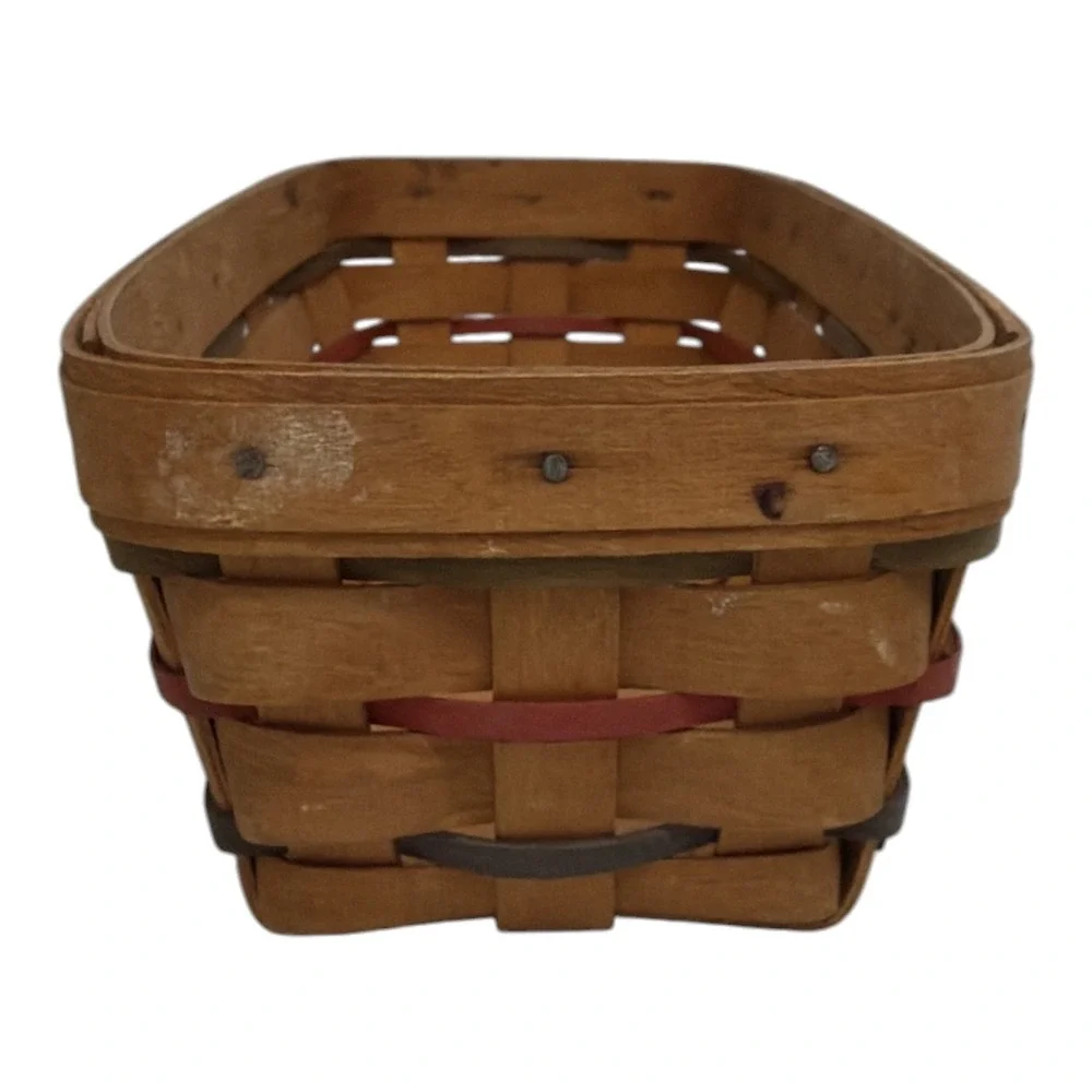 Longaberger Bread Cracker Basket Woven Wooden Long Rectangle 1992 Signed Insert